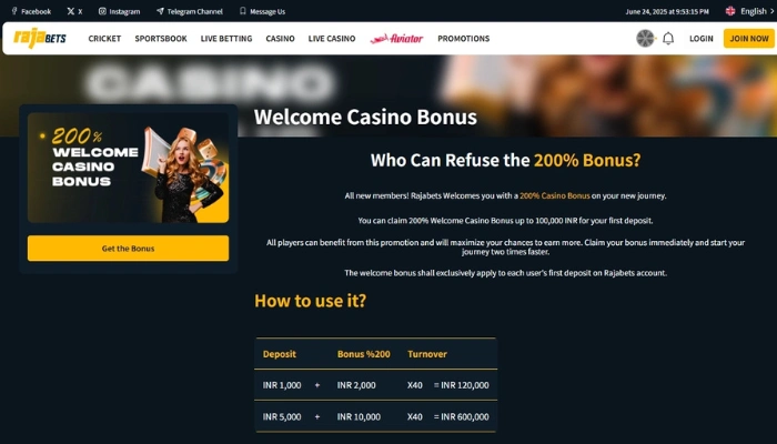 ウェルカムカジノボーナス