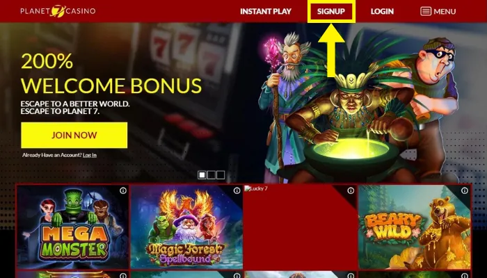 Planet7カジノトップページ