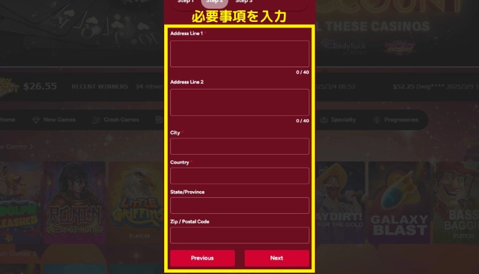 登録画面(2/3)