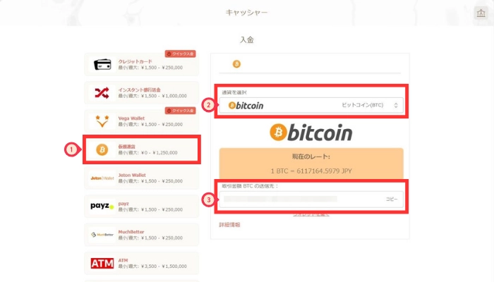 遊雅堂の入金画面