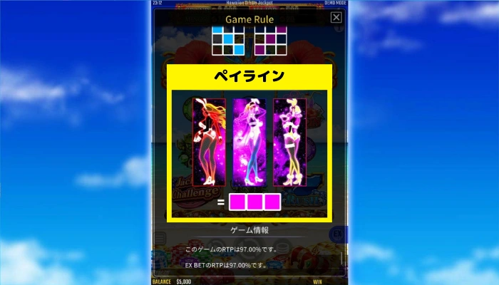 アルティメットラッシュ時のペイライン