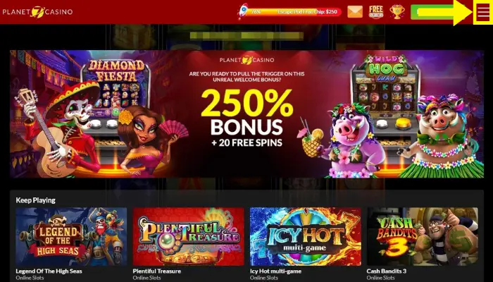 Planet7カジノトップページ