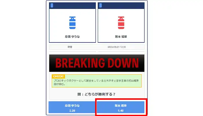 ビーベットブレイキングダウンベット