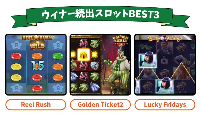 ウィナー続出おすすめスロットBEST3