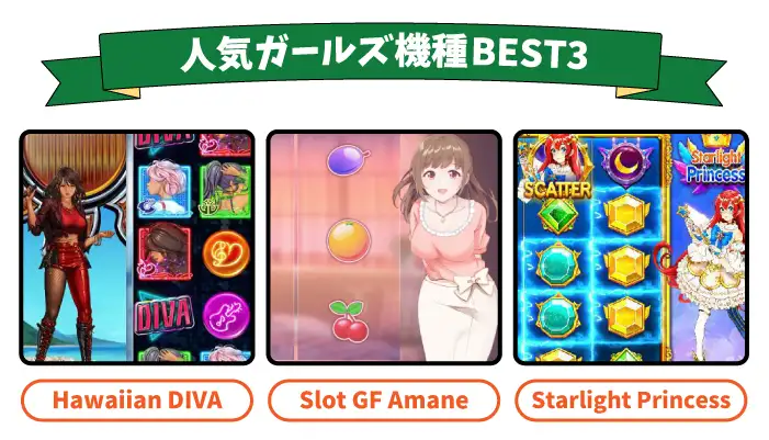 人気ガールズとプレイ！おすすめスロットBEST3