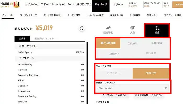 エルドア出金