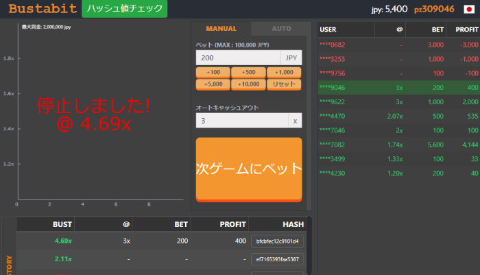 エルドアカジノでバスタビットを遊ぶための手順07