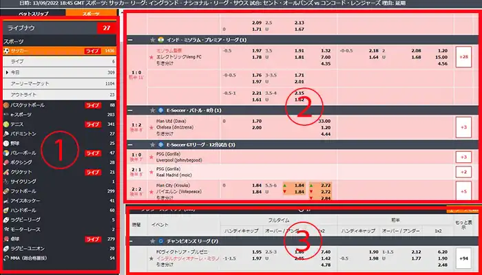 エルドアスポーツTOP画面