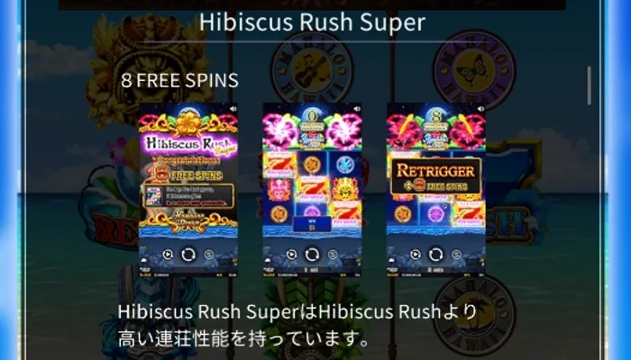 ハワイアンドリームのボーナス「ハイビスカスラッシュスーパー」