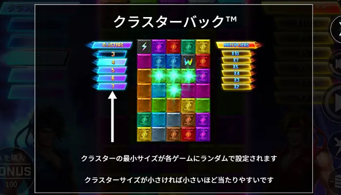 Power Upsのクラスターバック